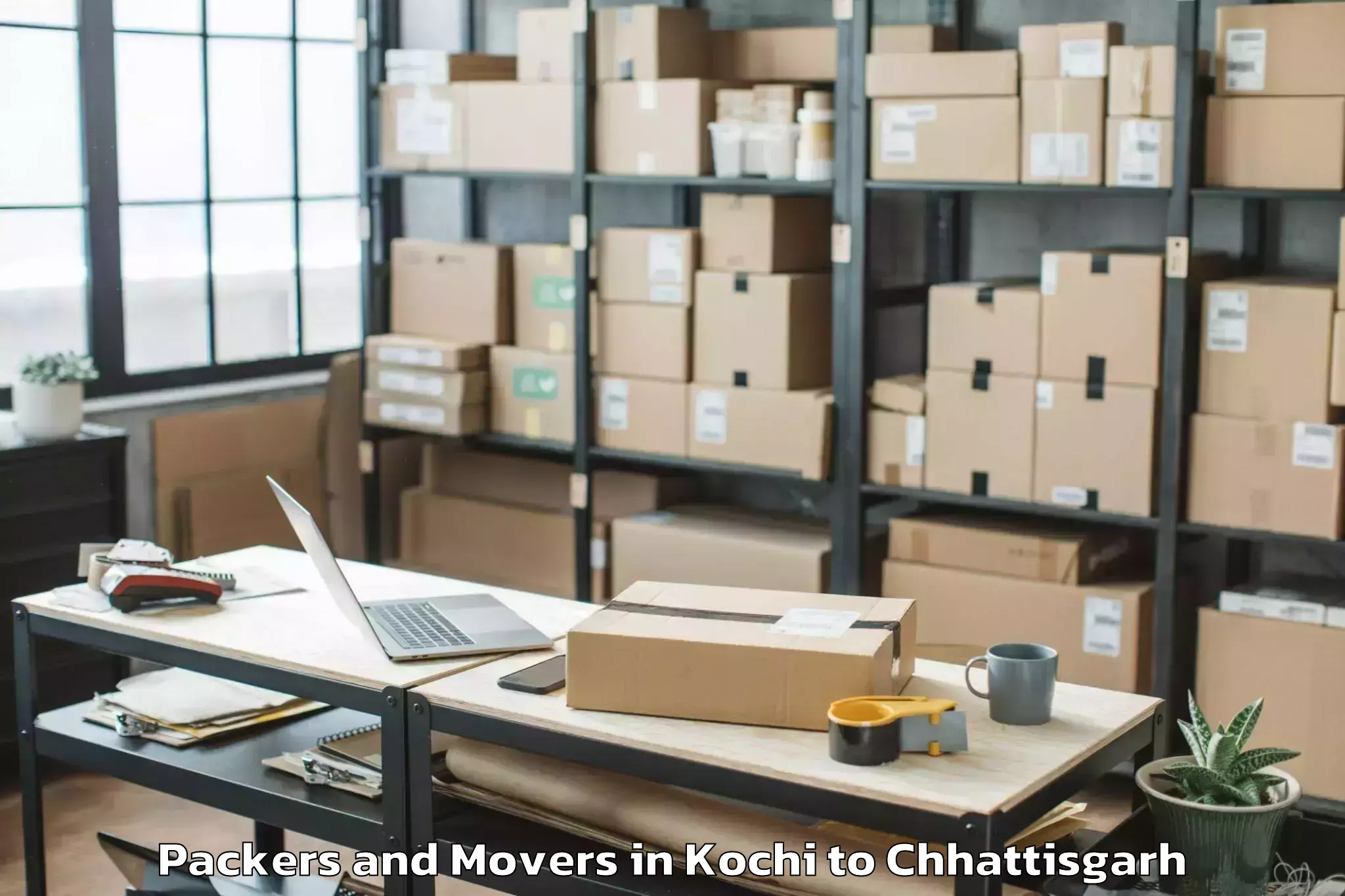 Reliable Kochi to Dantewada Packers And Movers